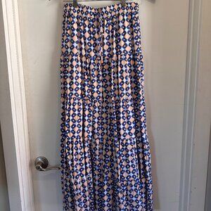 Zara Geometric Print Raffle Maxi Skirt